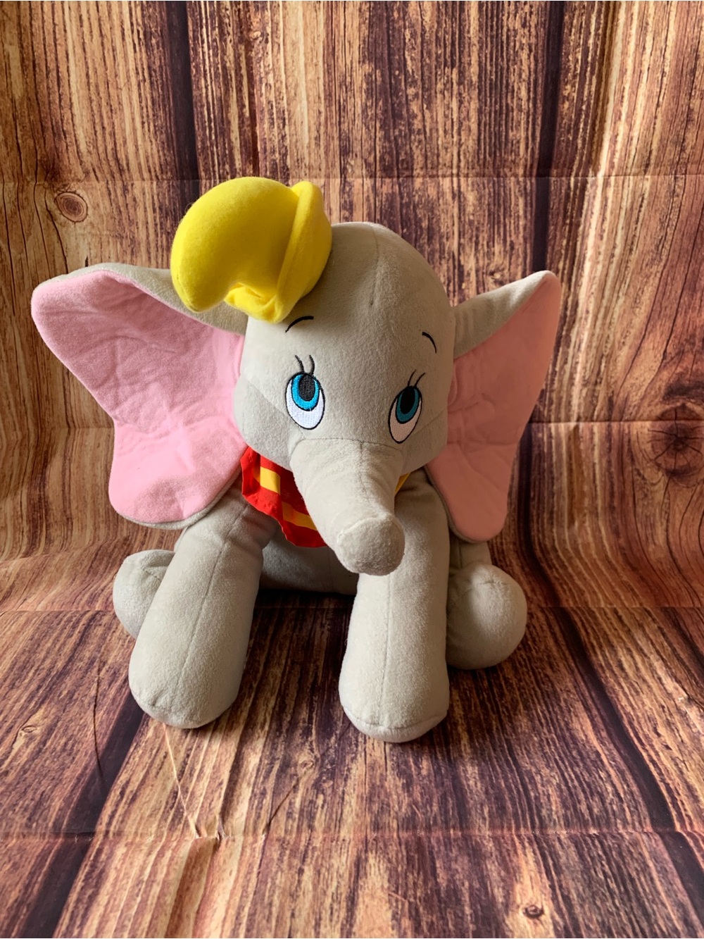 Disneyland Walt Disney World "Dumbo" Sitting Gray Stuffed Plush 14"